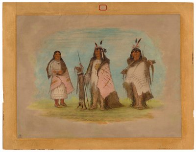 Zwei Blackfoot-Krieger und eine Frau von George Catlin