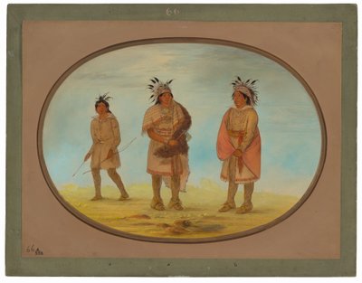 Zwei Weeah-Krieger und eine Frau von George Catlin