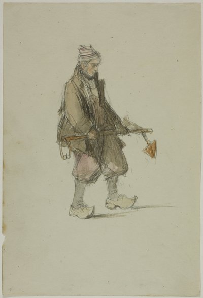 Niederländischer Seemann, der einen Anker trägt von George Chambers