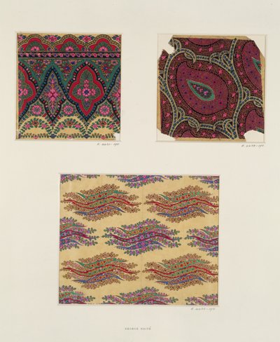 Stoffdesigns für Paisley-Schals, ca. 1871 von George Charles Haite