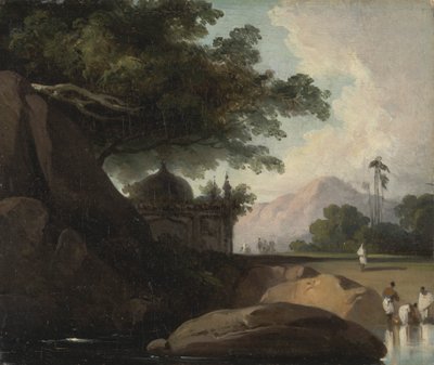 Indische Landschaft mit Tempel von George Chinnery