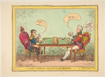 Ein Spiel Cribbage oder Boneys letzter Zug, 6. Juni 1814 von George Cruikshank