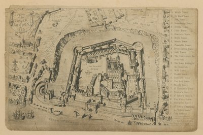 Ansicht des Tower of London im Jahr 1553 von George Cruikshank
