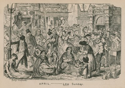 April - Weißer Sonntag von George Cruikshank