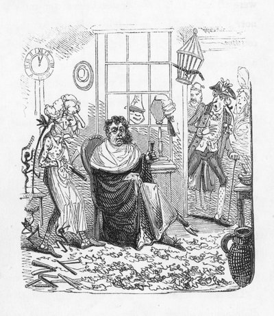 Beim Barbier (Stich) von George Cruikshank