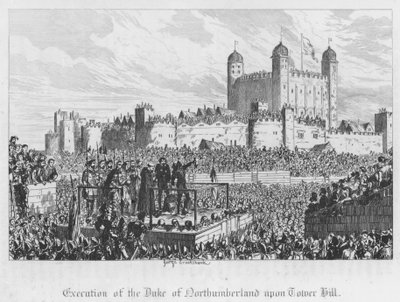 Hinrichtung des Herzogs von Northumberland auf dem Tower Hill von George Cruikshank
