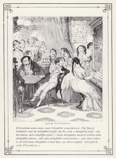 Illustration für Das Buch des Junggesellen, oder Der Fortschritt von Mr. Lambkin (Gent) (Gravur) von George Cruikshank