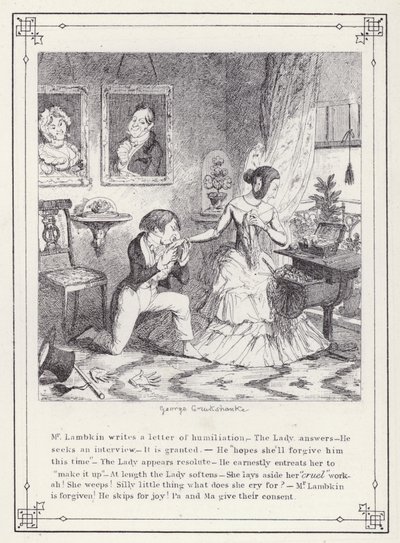 Illustration für Das Buch des Junggesellen oder Der Fortschritt von Mr. Lambkin (Gent) von George Cruikshank