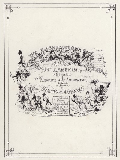 Illustration für The Bachelor’s Own Book, oder Der Fortschritt von Mr. Lambkin (Gent) (Gravur) von George Cruikshank