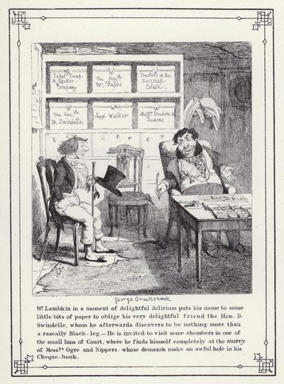 Illustration für Das eigene Buch des Junggesellen oder Der Fortschritt von Mr. Lambkin (Gent) von George Cruikshank