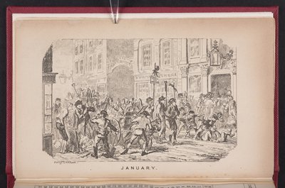 Januar aus The Comic Almanack von George Cruikshank