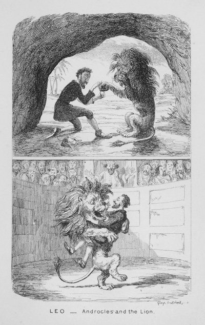 Leo, Androcles und der Löwe von George Cruikshank