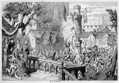 Maskerade im Palastgarten des Tower of London, 1840 von George Cruikshank