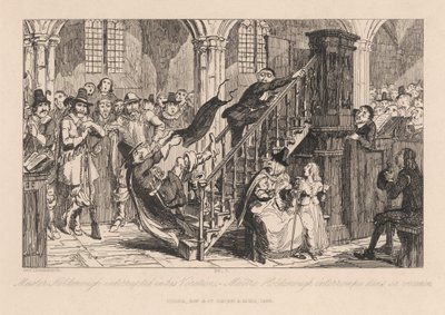 Master Holdenough bei seiner Tätigkeit unterbrochen von George Cruikshank