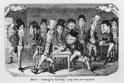Mai, Abrechnung für das Derby, Lange Quoten und lange Gesichter (Gravur) von George Cruikshank