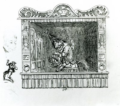 Herr Punch auf Hector dem Pferd von George Cruikshank