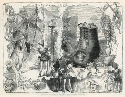 Szenen aus den Pantomimen von Drury Lane und Covent Garden von George Cruikshank