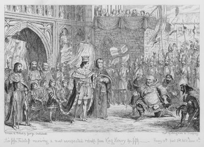 Sir John Falstaff erhält eine unerwartete Zurechtweisung von König Heinrich dem Fünften von George Cruikshank