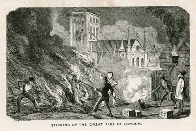 Entfachung des Großen Brandes von London von George Cruikshank