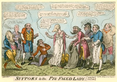 Freier der Schweinsgesichtigen Dame von Manchester Square, London von George Cruikshank