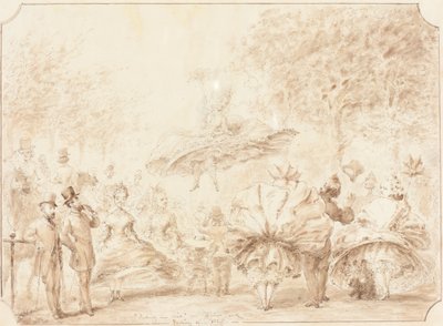"Spazierengehen" im Hyde Park (verso) von George Cruikshank