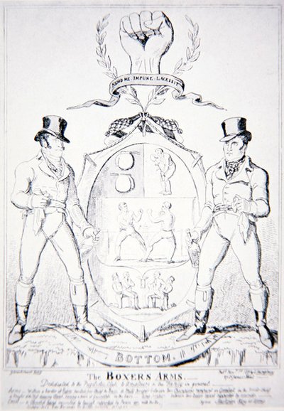 Die Arme des Boxers, gewidmet dem Pugilistic Club, den Amateuren und dem Fancy im Allgemeinen, veröffentlicht von G. Humphrey, London 1891 von George Cruikshank
