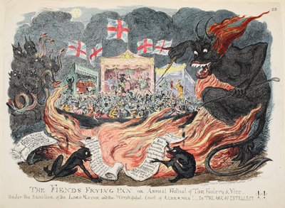 Die Teufelspfanne oder das jährliche Fest der Torheit und des Lasters, veröffentlicht 1832 von George Cruikshank