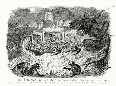 Die Teufelspfanne oder das jährliche Fest der Narrheit und des Lasters unter der Schirmherrschaft des Lord Mayor und des ehrwürdigen Hofes der Aldermen! Im Zeitalter des Intellekts!! von George Cruikshank