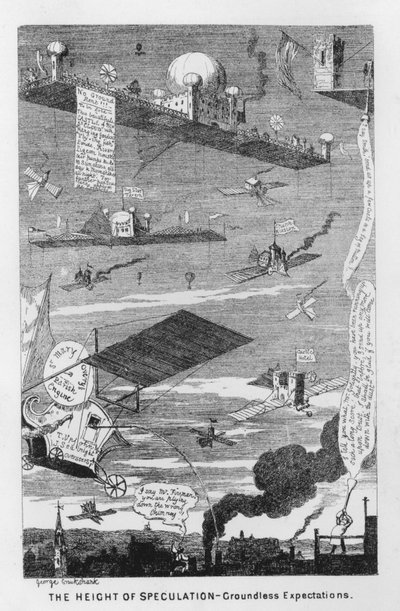 Die Höhe der Spekulation, grundlose Erwartungen (Stich) von George Cruikshank