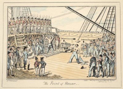 Der Ehrenpunkt, aus Greenwich Hospital, eine Serie von Marine-Skizzen, die das Leben eines Kriegsmannes beschreiben, veröffentlicht 1825 von George Cruikshank