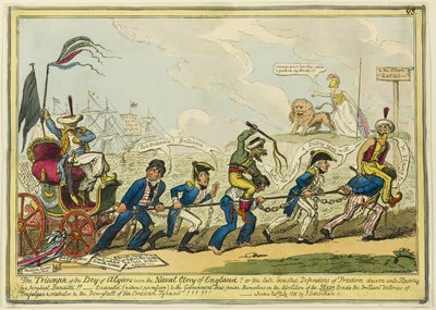 Der Triumph des Dey von Algier über den maritimen Ruhm Englands von George Cruikshank
