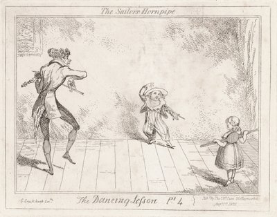 Die Tanzstunde: der Matrosenhornpipe von George Cruikshank