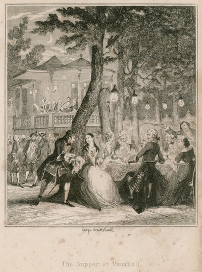 Das Abendessen in den Vauxhall Gardens, London von George Cruikshank