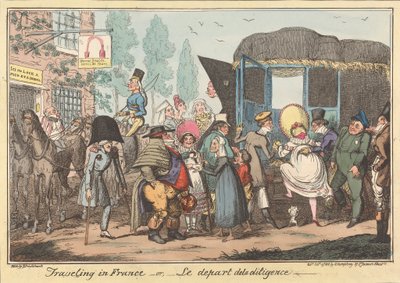 Reisen in Frankreich - oder - Le départ de la diligence von George Cruikshank