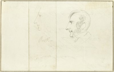 Zwei Selbstporträts im Profil von George Cruikshank