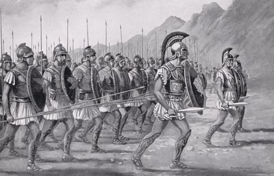 Eine makedonische Phalanx, Illustration aus 