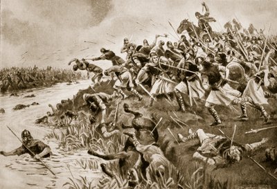 Die Schlacht von Ellandun, 825 AD, Illustration aus 