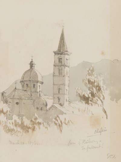 Alassio, von der Eisenbahn, En Passant!, 12. März 1878 von George Douglas Tinling
