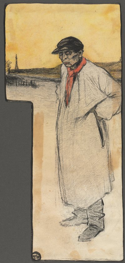 Entwurf für eine Buchillustration, stehende männliche Figur, nach 1901 von George Dupuis