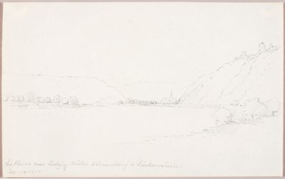 Der Rhein bei Salzig, Burgen Stirrenberg und Liebenstein von George Elbert Burr