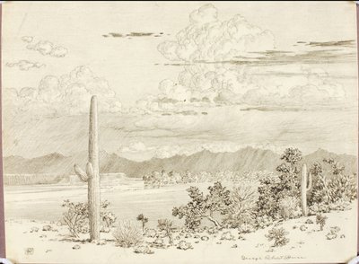 Ohne Titel (Übertragungszeichnung für Verde River, Apache Reservation, Arizona) von George Elbert Burr