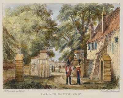 Palasttore, Kew, Tafel 3 aus Kew Gardens: Eine Serie von vierundzwanzig Zeichnungen auf Stein, graviert von Charles Hullmandel, veröffentlicht 1820 von George Ernest after Papendiek