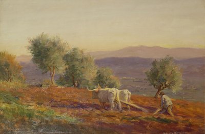 Wo Virgil sang, Mann beim Pflügen, 1912 von George Faulkner Wetherbee