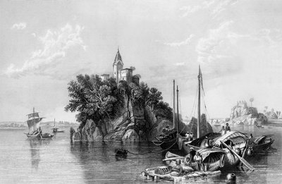 Janghera, oder der Felsen der Fakire, am Ganges von George Francis White