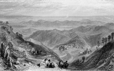 Mussooree und der Dhoon, von Landour, 1838 von George Francis White