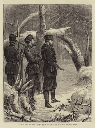 Warten auf den Bären, der Prinz von Wales bei einer russischen kaiserlichen Jagd von George Goodwin Kilburne