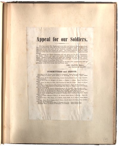 Appell für unsere Soldaten, Ohio [im Sammelalbum], ca. 1861-1865 von George Hatch