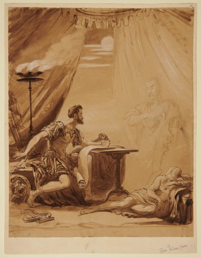 Szene aus Shakespeares "Julius Caesar": Der Geist Caesars erscheint Brutus von George Hayter
