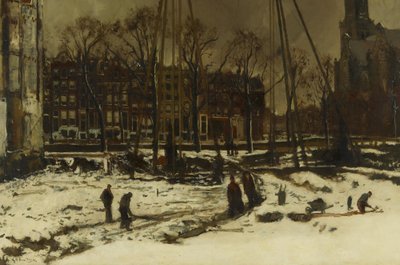 Durchbruch der Raadhuisstraat im Winter von George Hendrik Breitner