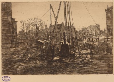 Szene in einer niederländischen Stadt mit Ramme im Vordergrund von George Hendrik Breitner